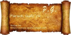 Parsch Györk névjegykártya